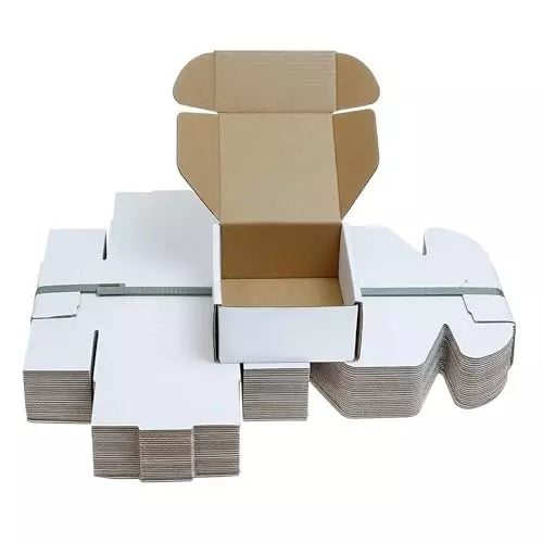 4X4X2 Inches 3 Ply White Flap Corrugated Packaging Box