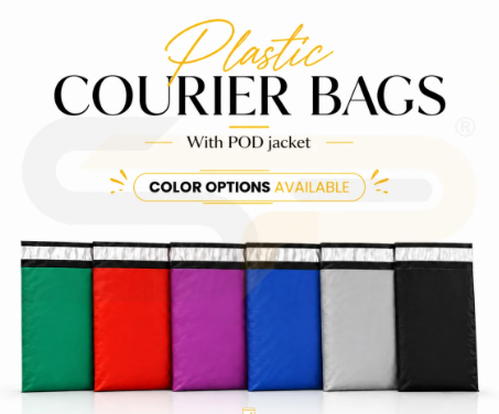 Plain Plastic Courier/Mailer/Shipping Bags with POD Jacket